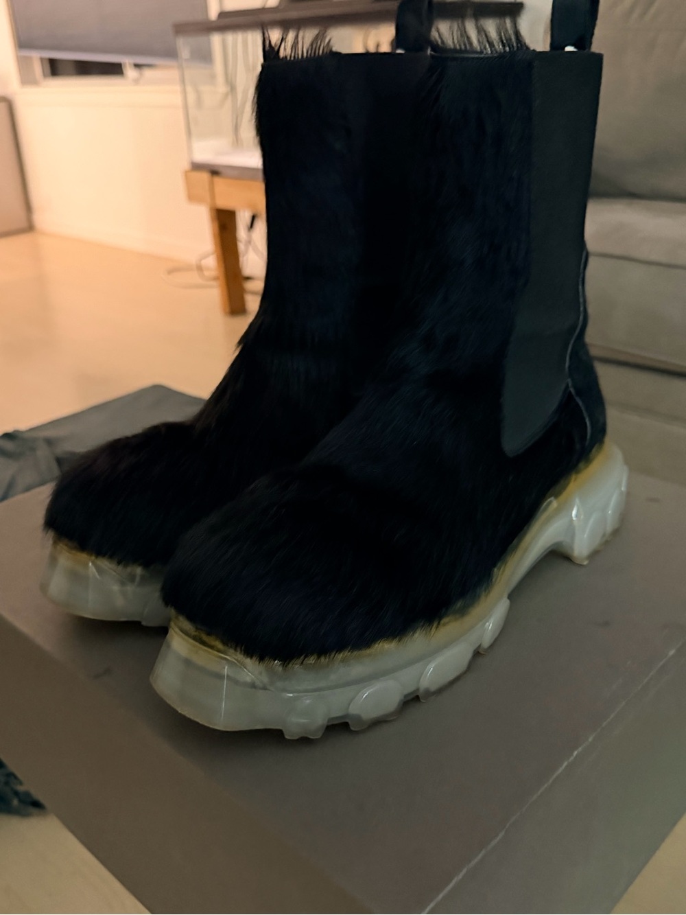 Rick Owens Pony Hair Bozo Boot (46)